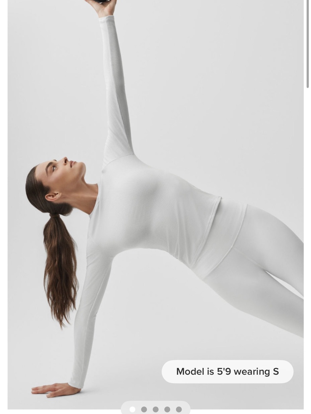 NWT | ALO Ribbed Modal Long Sleeve Top White